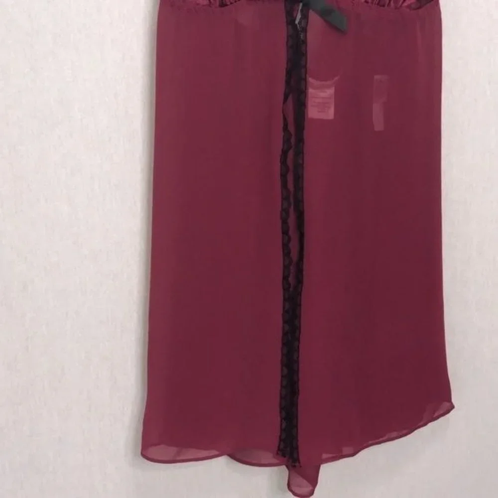 LINEA DONATELLA Lace Trim Satin & chiffon chemise - Picture 6 of 9